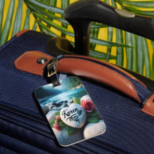 Karen's Heart Stone by the River Luggage Tag