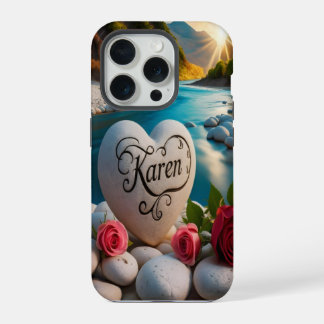 Karen's Heart stone River Sunset iPhone 15 Pro Case
