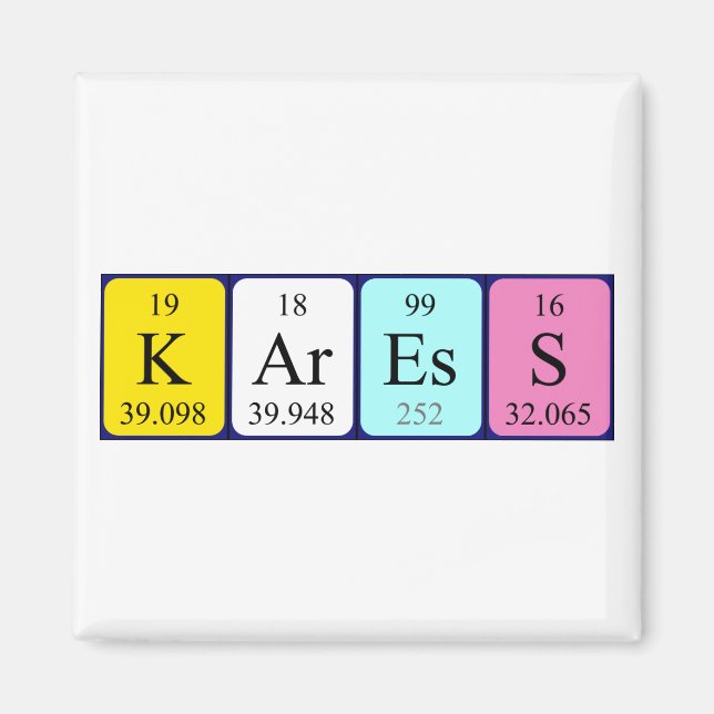 Karess periodic table name magnet (Front)