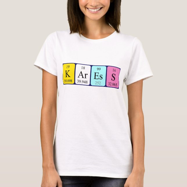 Karess periodic table name shirt (Front)