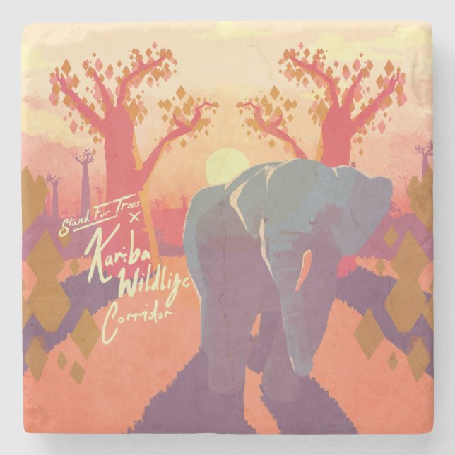 Kariba Wildlife Corridor Stone Coaster (Front)