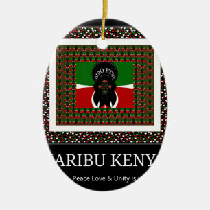 Karibu Kenya Hakuna Matata Ceramic Tree Decoration