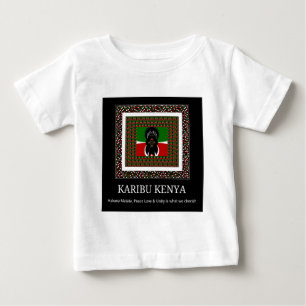Karibu Kenya: Vibrant National Flag Colours Hakuna Baby T-Shirt