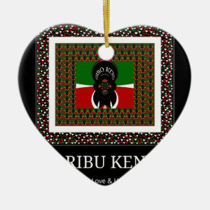 Karibu Kenya: Vibrant National Flag Colours Hakuna Ceramic Tree Decoration