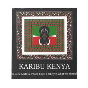 Karibu Kenya: Vibrant National Flag Colours Hakuna Notepad
