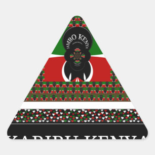 Karibu Kenya: Vibrant National Flag Colours Hakuna Triangle Sticker