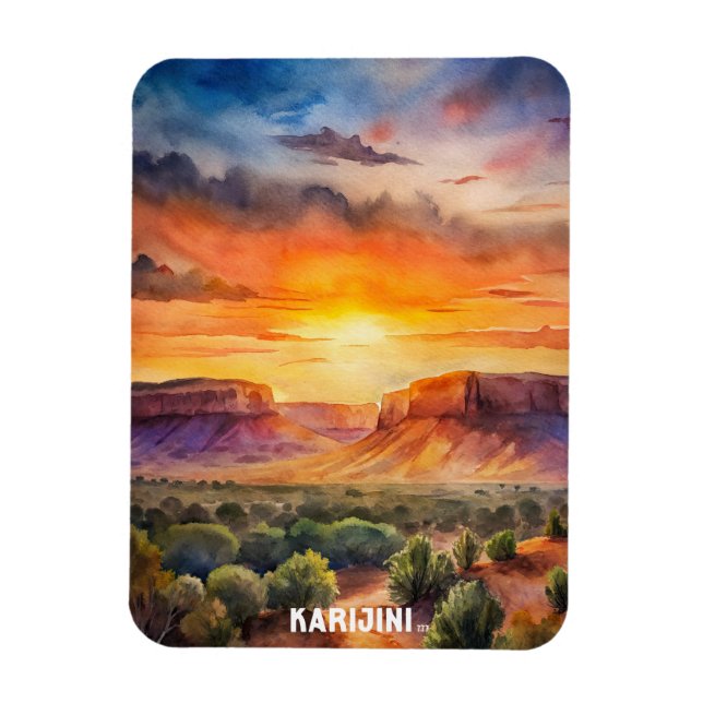 Karijini National Park Watercolor Painting Magnet (Vertical)