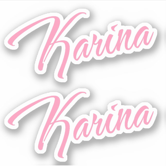 Karina Decorative Name in Pink x2 Sticker (Front)