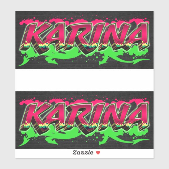 Karina First Name Graffiti Sticker (Sheet)