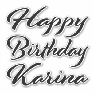 Karina Name Vorname black Sticker Geburtstag