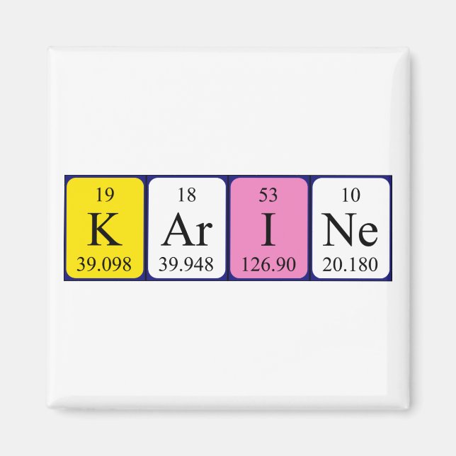 Karine periodic table name magnet (Front)