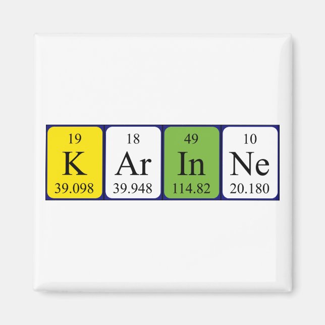 Karinne periodic table name magnet (Front)