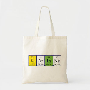 Karinne periodic table name tote bag