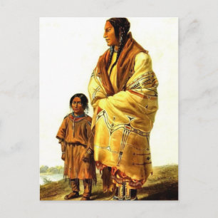 Karl Bodmer- Dacota Woman and Assiniboin Girl Postcard