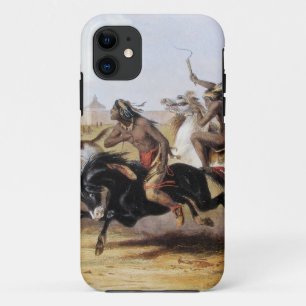 Karl Bodmer - Horse Racing of the Sioux iPhone 11 Case