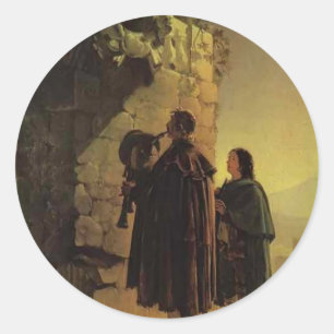 Karl Bryullov- Pifferary in front of Madonna Classic Round Sticker