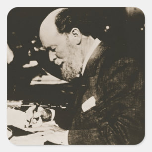 Karl Faberge (1846-1920) at work, 20th century (b/ Square Sticker