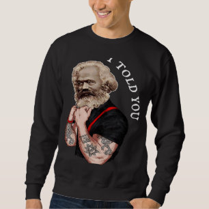 Karl Marx Pop Art Portrait Revolution Tatoo Vintag Sweatshirt