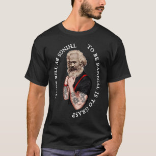 Karl Marx Pop Art Portrait Revolution Tatoo Vintag T-Shirt