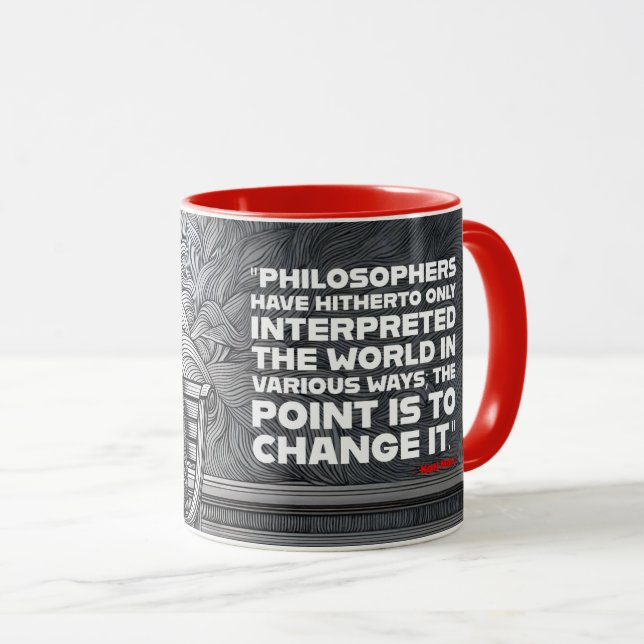 Karl Marx Quote Design - Be the change !  Mug (Front Right)