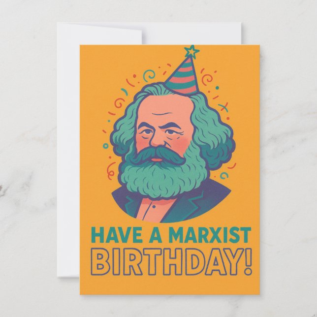 Karl Marx reading books lovers gift Card (Front)