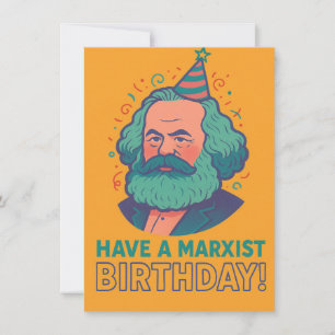 Karl Marx reading books lovers gift Card