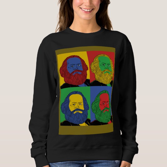 Karl Marx  Retro Pop Historical Graphic Sweatshirt (Front)