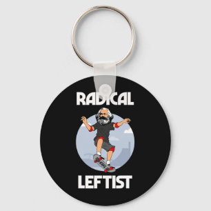 Karl Marx Skateboarding Radical Leftist Funny Marx Key Ring