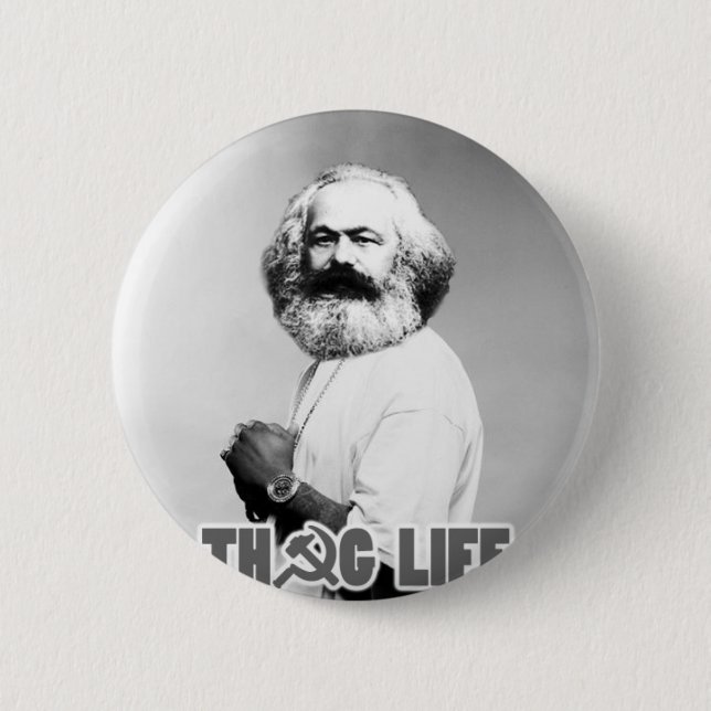 Karl Marx Thug Life 6 Cm Round Badge (Front)
