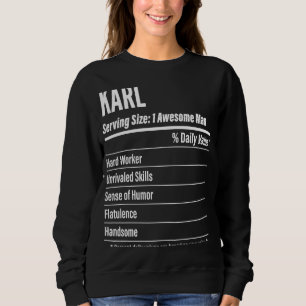 Karl Nutritional Facts Serving Size Calories Sweatshirt