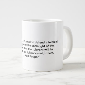 Karl Poppers quote on the Paradox of intolerance Large Coffee Mug