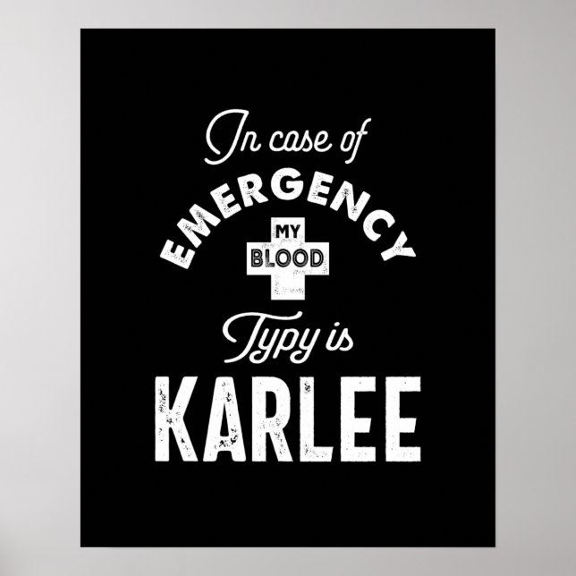 Karlee Personalised Name Birthday Gift Poster (Front)