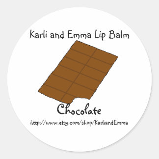Karli and Emma Chocolate Lipbalm Classic Round Sticker