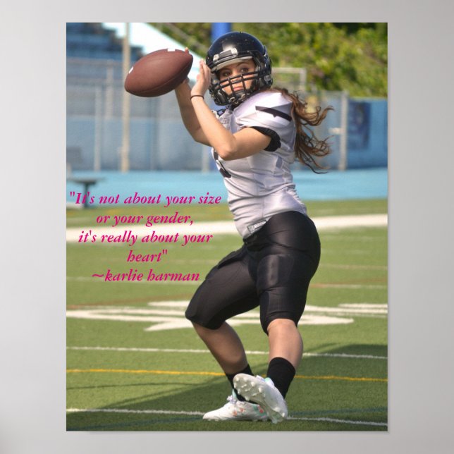 Karlie Harman Football Poster With Quote (Front)