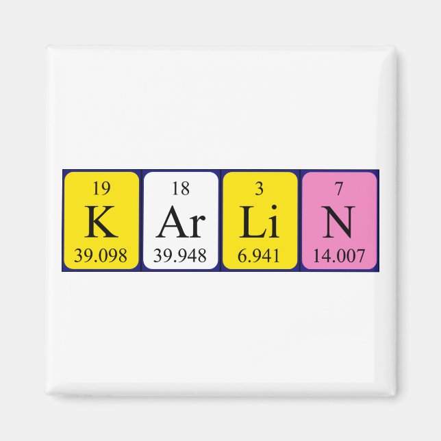 Karlin periodic table name magnet (Front)