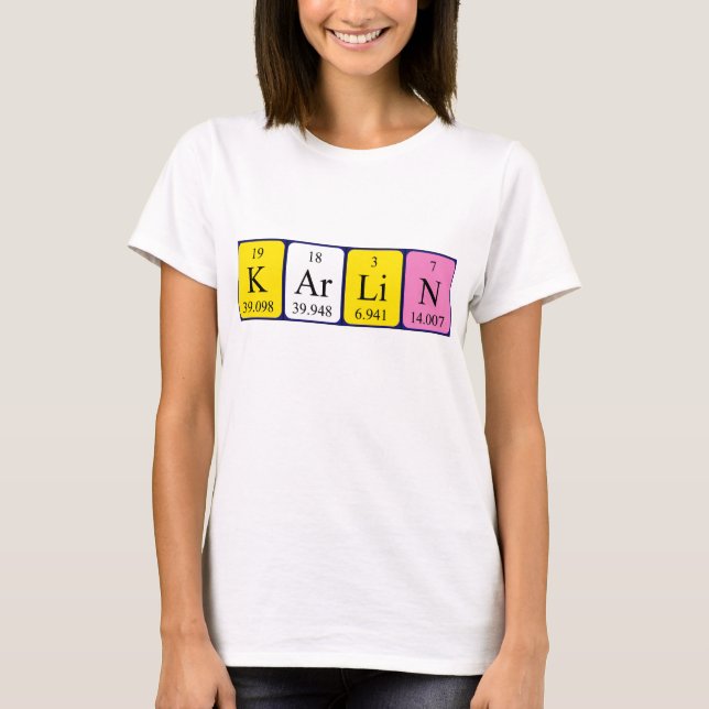 Karlin periodic table name shirt (Front)