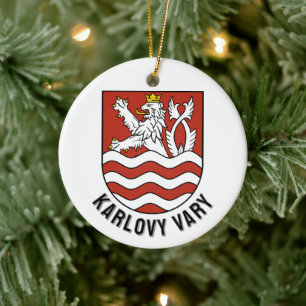 Karlovy Vary coat of arms, Czech Republic Ceramic Ornament