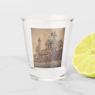 Karlskirche church in in Vienna, Austria Shot Glass