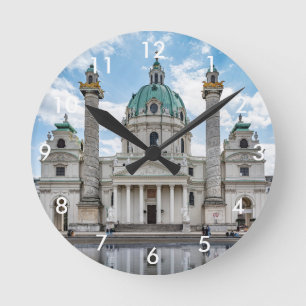 Karlskirche in Vienna, Austria Round Clock