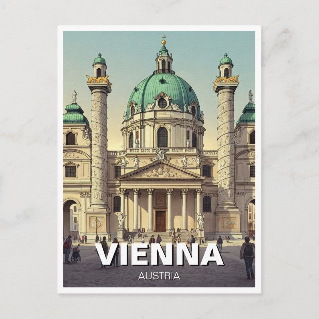 Karlskirche Karlsplatz Vienna Austria Travel Postcard (Front)
