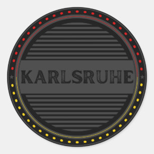 Karlsruhe City Pride Emblem – German Identity Classic Round Sticker