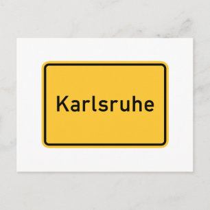 Karlsruhe, Germany Road Sign Postcard