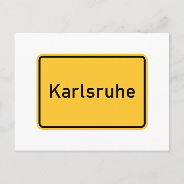 Karlsruhe, Germany Road Sign Postcard (Front)