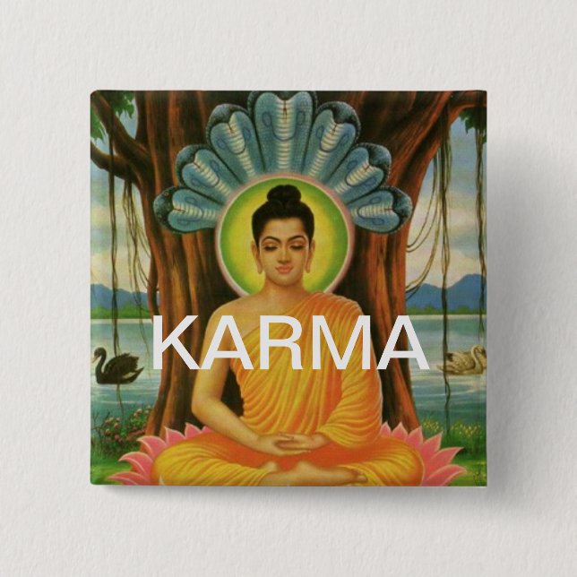 KARMA 15 CM SQUARE BADGE (Front)