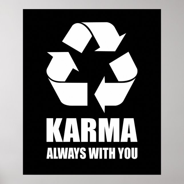 Karma Always With You Buddhist Buddha Funny Poster (Front)