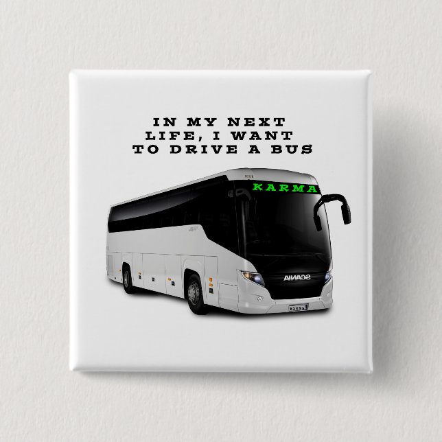 KARMA BUS  15 CM SQUARE BADGE (Front)