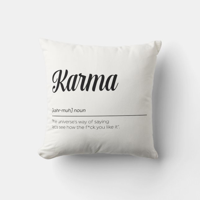 Karma Definition Funny Cushion (Front)