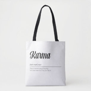 Karma Definition Funny Tote Bag