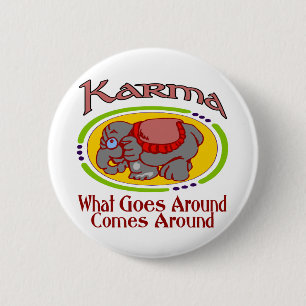 Karma Elephant 6 Cm Round Badge