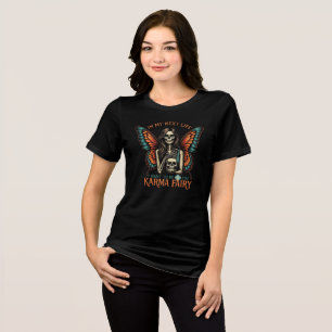 Karma Fairy Skeleton with Butterfly Wings Tri-Blend Shirt